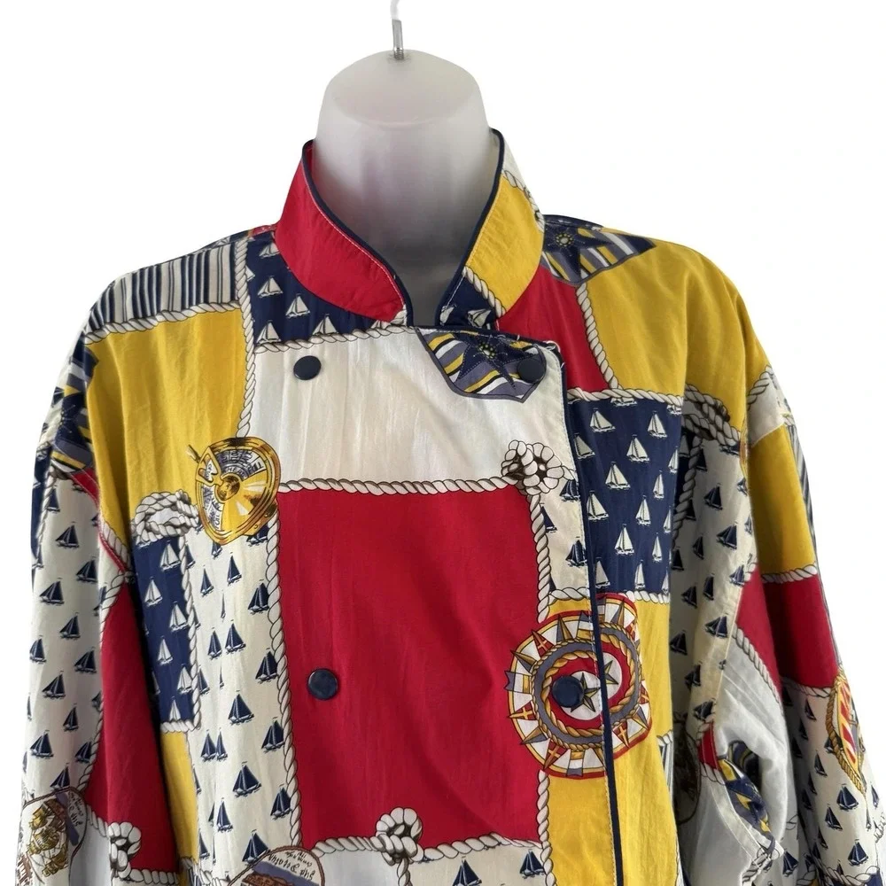 Vintage Liz Sport Jacket Womens XL Nautical Sailboat Windbreaker 80s Yacht Club - Picture 6 of 16